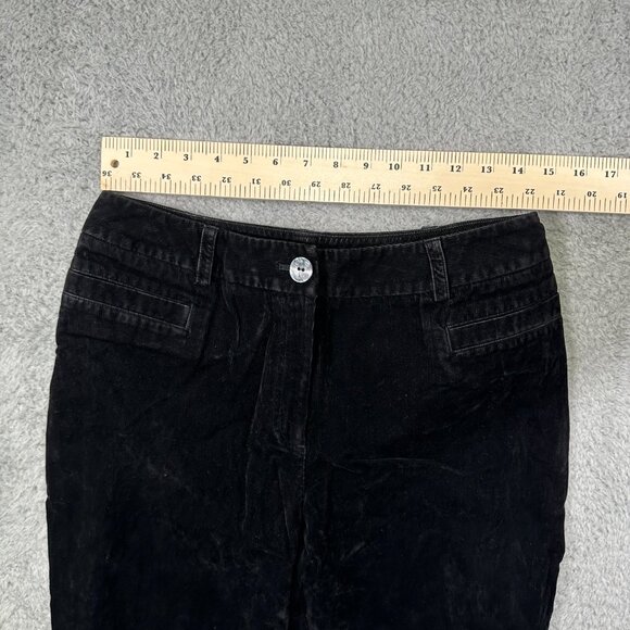 J. Jill Womens Corduroy Pants Size 10 Black Stretch Pockets Straight Leg - Picture 8 of 11